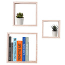 1 of 6:Cubes muraux flottants Home Basics en MDF, 3 pièces, chêne 