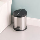 2 of 3:Home Basics 5 Liter Brushed Stainless Steel  with Plastic Top Waste Bin, Silver 