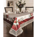 2 of 12:Nappe décorative Ascott avec bordure en dentelle macramé 