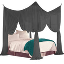 1 of 1:Just Relax Juego de dosel para cama con mosquitera elegante con poste de cuatro esquinas, negro, Full-Queen-King 