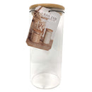 3 of 4:PREMIUS Airtight Round Borosilicate Glass Canister with Bamboo Lid 