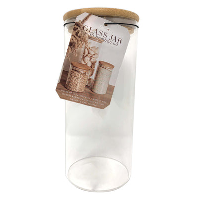 3 of 4:PREMIUS Airtight Round Borosilicate Glass Canister with Bamboo Lid 