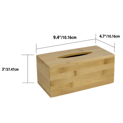 5 of 5:Home Basics Rectangle Bamboo Tissue Box Cover, Natural 