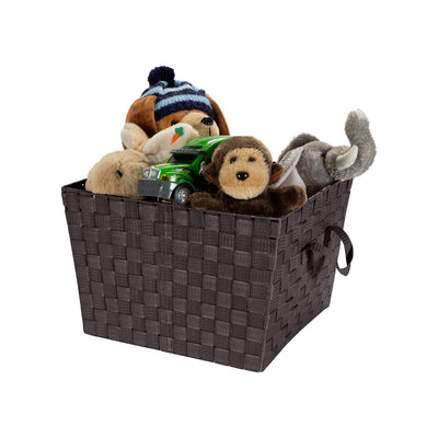 3 of 4:Simplify Large Woven Storage Bin in Chocolate 