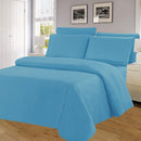 4 of 4:Parure de draps Winston en microfibre infroissable, bleu, bonnet profond de 40,6 cm 