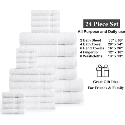 2 of 40:Ensemble de serviettes 24 pièces 100 % coton Casa Platino 