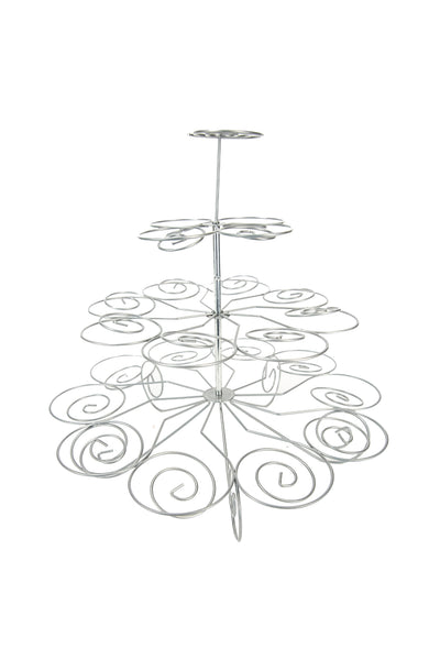 4 of 7:Home Basics 3 Tier Steel 23 Cupcake Holder, Silver 