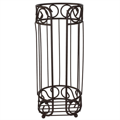 4 of 7:Home Basics Scroll Collection Bath Tissue Reserve Toilet Paper Roll Holder Stand, Bronze 