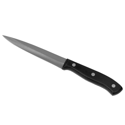 1 of 4:Home Basics 5 Cuchillo multiusos de acero inoxidable con mango de baquelita contorneado, negro 