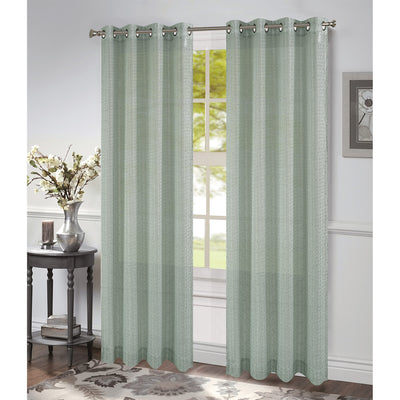 5 of 5:Kerry Jacquard Sheer Grommet Window Panel, 54x84 Inches 