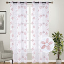 5 of 5:Ensemble de 2 panneaux de fenêtre transparents à œillets brodés floraux Lorette, 38 x 95 pouces chacun 