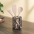 6 of 6:Porte-couverts en acier Home Basics Scroll Collection, noir, 6,75 x 5 pouces 