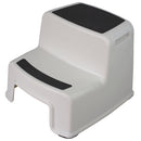 1 of 5:Home Basics 2 Tier Non-Slip Rubber Tread Plastic Step Stool, White 