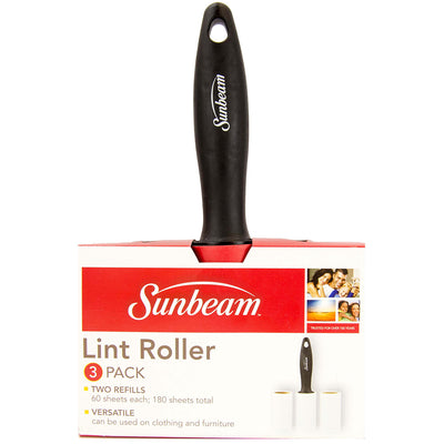 2 of 2:Sunbeam 60 Sheet Lint Roller with 2 Refillable Rolls, Black 