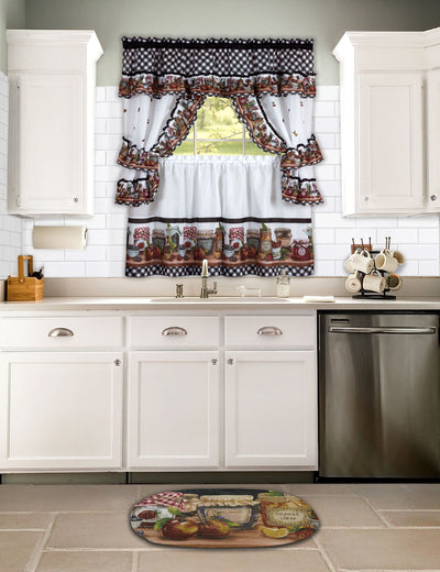 2 of 4:Mason Jars Tier & Swag Juego de cortinas de cocina, 57 x 36 y 57 x 30 pulgadas 