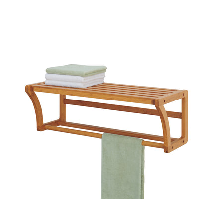 1 of 4:Étagère murale en bambou avec porte-serviettes Neu Home 