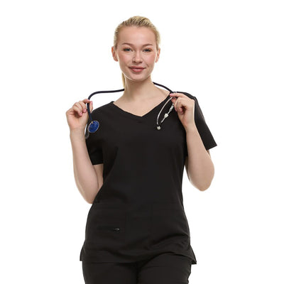 31 of 36:Ellen Tracy 4-Way Stretch V-Neck Scrub Top 