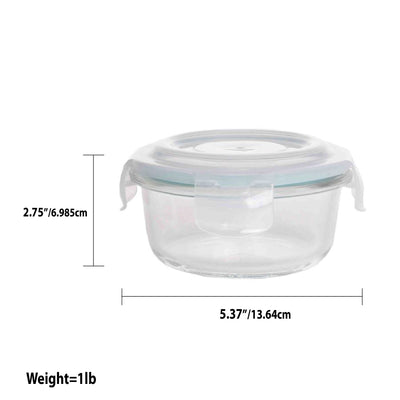 8 of 8:Home Basics 13 oz. Round Borosilicate Glass Food Storage Container 