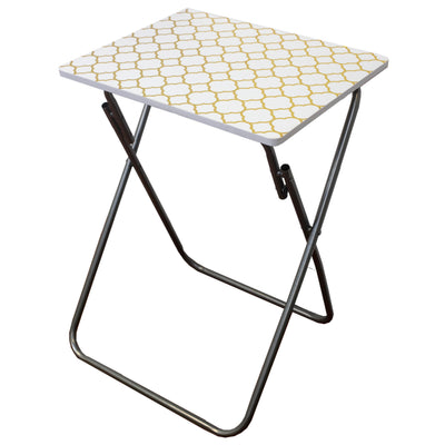 1 of 8:Table pliante multifonction Home Basics, treillis métallique doré, 38 x 48 x 65 cm 