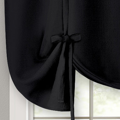 3 of 4:Rideau de fenêtre Darcy à nouer - 58 x 63 - Noir 