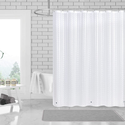 2 of 4:3D PEVA Sqaure Grommet Shower Liner With Magnetic Weighted Bottom, 70x72 Inches 