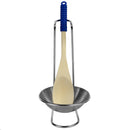 3 of 5:Home Basics Stainless Steel Spoon Rest with Wood Spoon 
