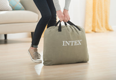 2 of 2:Matelas gonflable surélevé Intex Twin Dura-Beam Pillow Rest avec pompe interne 