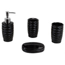 3 of 6:Home Basics Curves  4 Piece Bath Accessory Set, Black 