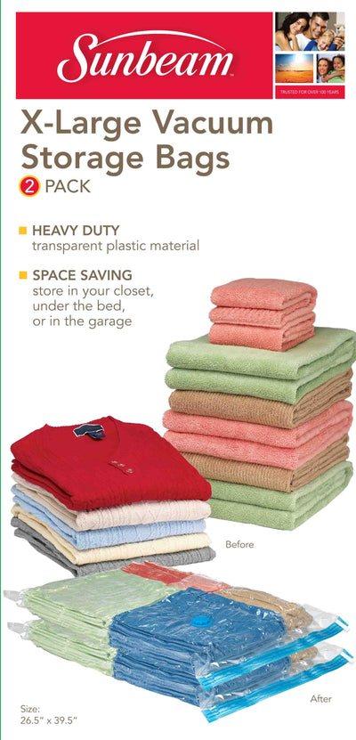 1 of 3:Sunbeam Bolsa de almacenamiento al vacío de plástico extragrande, (paquete de 2) 