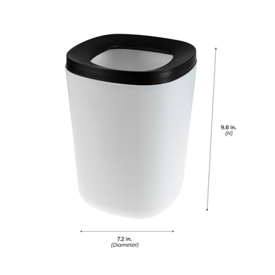 3 of 4:Bath Bliss 2 Tone 2 Piece Wastebasket in Black & White 