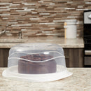 2 of 3:Home Basics Cake Keeper with Lid, White-Clear, 10x12x5.5 Inches 