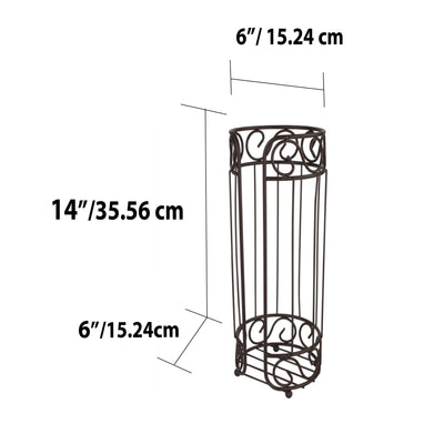 7 of 7:Home Basics Scroll Collection Bath Tissue Reserve Toilet Paper Roll Holder Stand, Bronze 