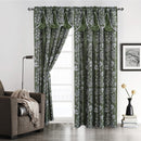 1 of 4:Kendra Floral Jacquard Rod Pocket Window Panel With Valance, 55x84 Inches 