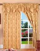 1 of 1:Penelopie Jacquard Rod Pocket Panel With Attached Valance, Gold, 54x84 Inches 