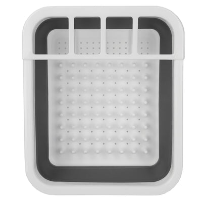 6 of 14:Home Basics Escurreplatos plegable de silicona y plástico, blanco/gris 