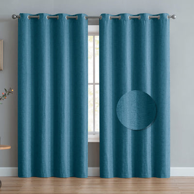 2 of 8:Courtney Textured Room Darkening Grommet Window Panel, 52x84 Inches 