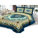 1 of 1:All For You 3 Piece Embroidered Floral Printed Quilt Set, Navy, Queen, 86x94 Inches 