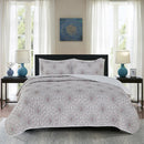 1 of 1:Britton Quatrefoil 3-Piece Quilt Set, Rose, Queen 
