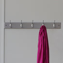 3 of 3:Home Basics 5 Double Hook Wall Mounted Hanging Rack, Grey 