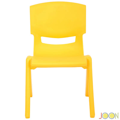 4 of 7:JOON sillas de aprendizaje apilables de plástico para niños, amarillo, 20.5 x 12.75 x 11 pulgadas, paquete de 2 (paquete de 2) 