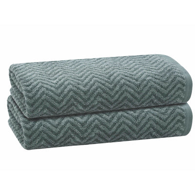 2 of 32:Serviette de bain PREMIUS en fil de coton teint à chevrons, lot de 2, 27 x 54 pouces 