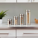 2 of 3:Home Basics 4 Piece Stainless Steel Canister Set 