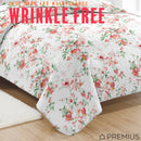 8 of 10:Ensemble de courtepointe infroissable en microfibre PREMIUS Jennifer, 3 pièces, blanc, rouge et vert 