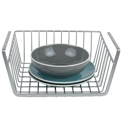 2 of 6:Home Basics Small Under Shelf Vinyl Coated Steel Basket, Silver 