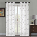 4 of 4:Mariam 2 Pack Metallic Embroidered Leaves Grommet Window Panel, 38x84 Inches Each 