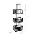 4 of 4:Simplify 3 Tier Metal Spa Tower with Bamboo Handles in Black 