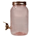 3 of 5:Home Basics Plastic Beverage Drink Dispenser with Carrying Lid, Rose Gold, 1 Gallon 