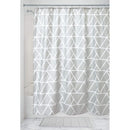 1 of 2:Rideau de douche en tissu iDesign Connected Triangle, gris-blanc, 72 x 72 pouces 