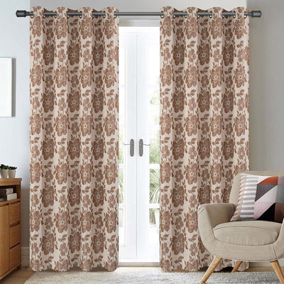 1 of 5:Breanne Floral Jacquard Grommet Window Panel, 54x84 Inches 