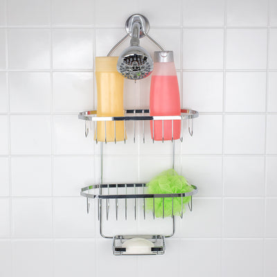 4 of 6:Home Basics Chrome Plated Steel Shower Caddy 